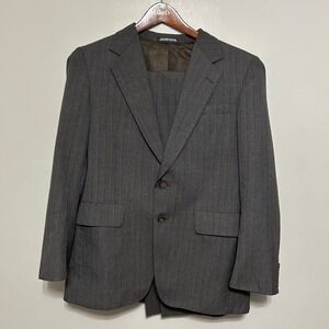 Goudchaux Maison Blanche Striped Suit 38 Blazer 32X29 Trousers Gray Pinstripe